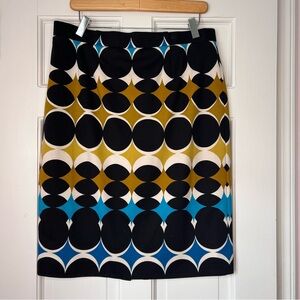 Nine West Black Geometric Print Pencil Skirt Size 10